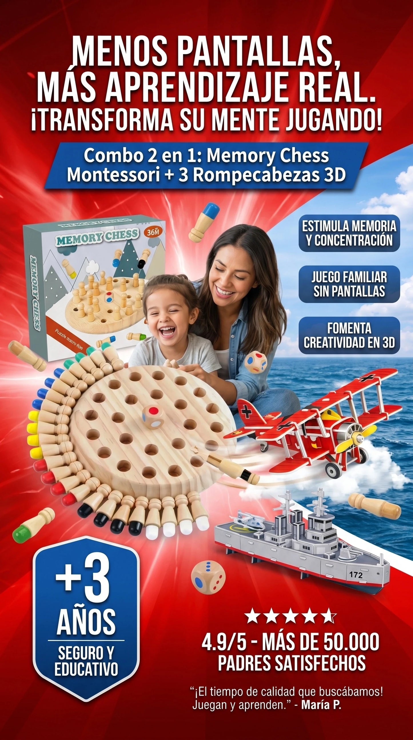 “¡Combo educativo Montessori al 50% OFF!”