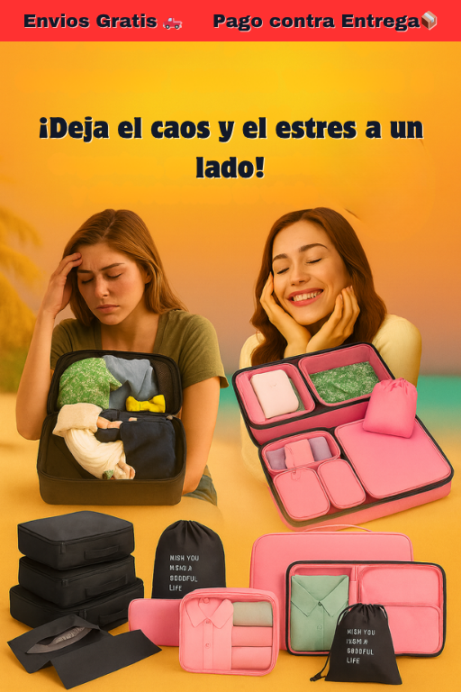 MEGA Kit De Bolsas Organizadoras De Viaje X 8 UNIDADES