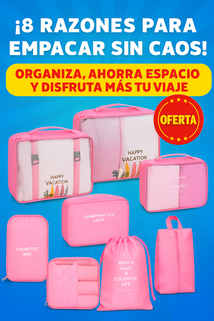 MEGA Kit De Bolsas Organizadoras De Viaje X 8 UNIDADES